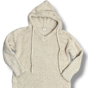 Altar'd State Women's Cream Sweatshirt Hoodie Faux Sherpa Size M Neutral Cozy